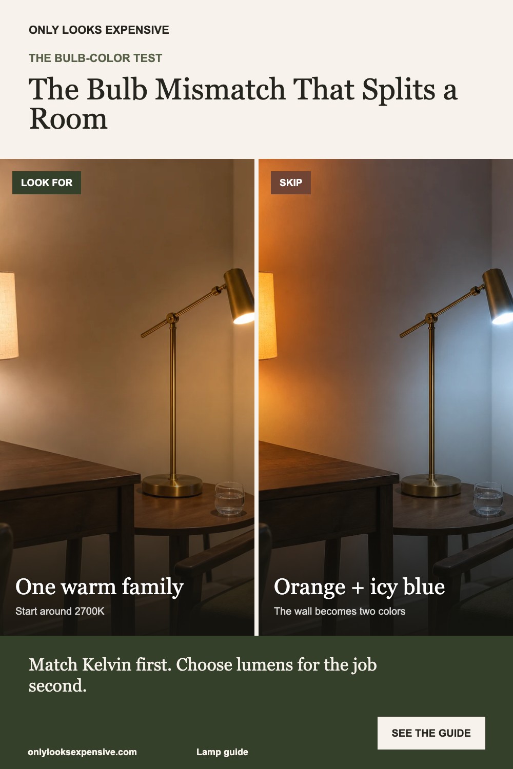 Warm white versus mixed lamp bulb colors