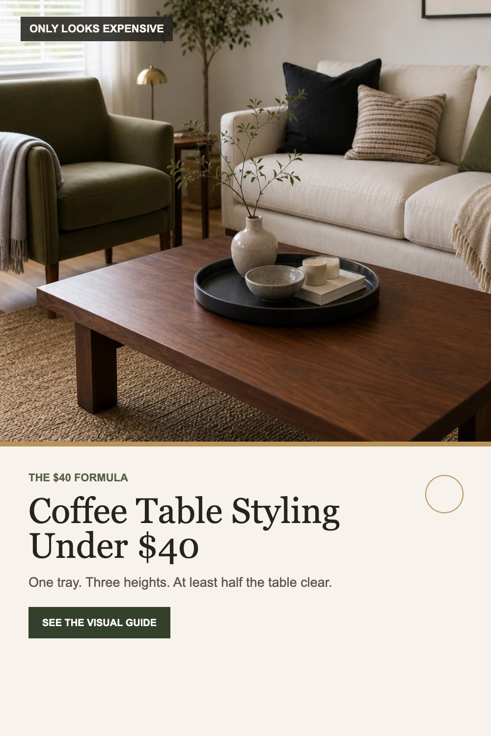 Coffee table styling under 40 dollars visual guide