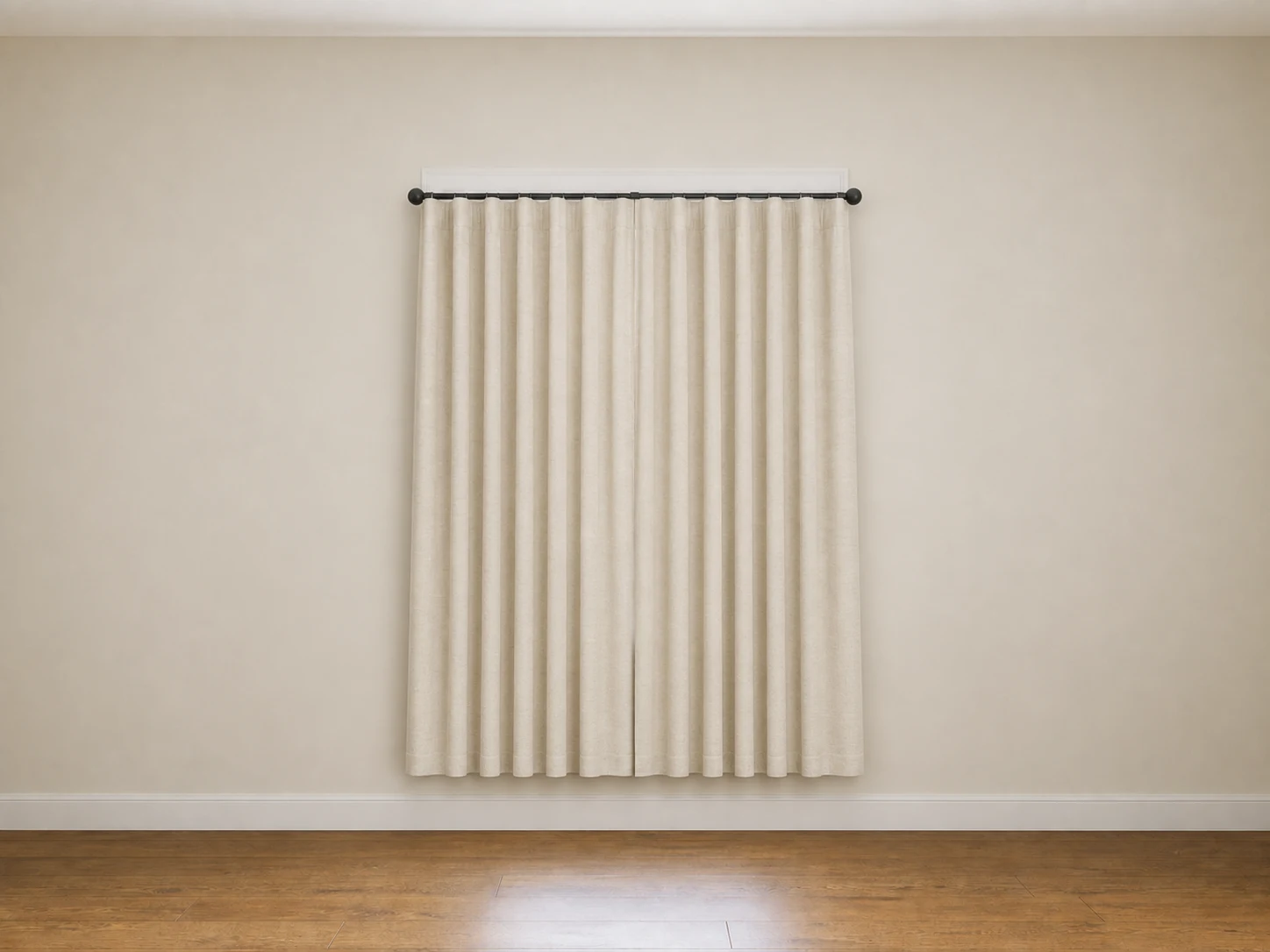 Short narrow curtain treatment mounted directly on the window trim