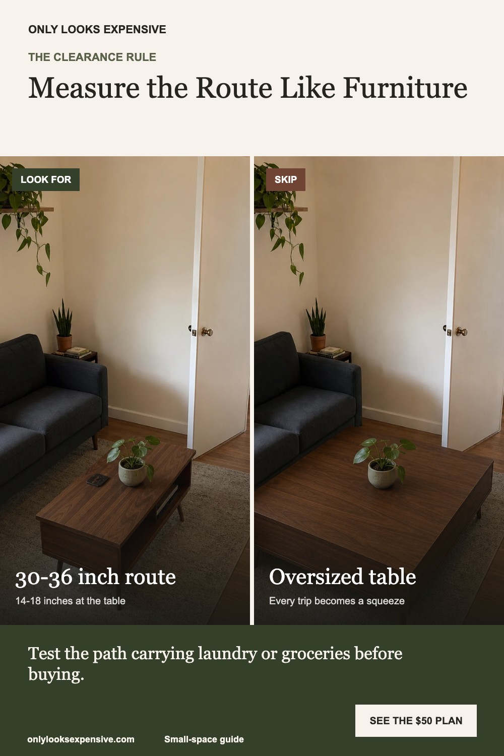 Useful small apartment clearance versus oversized coffee table